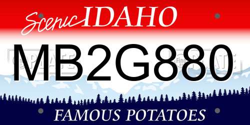 MB2G880 Idaho License Plate