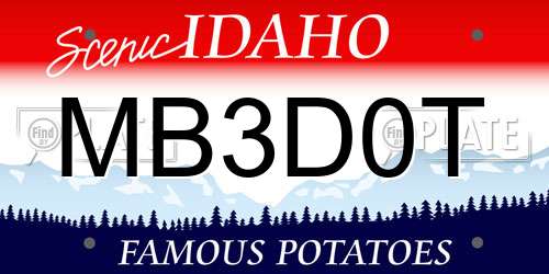 MB3D0T Idaho License Plate