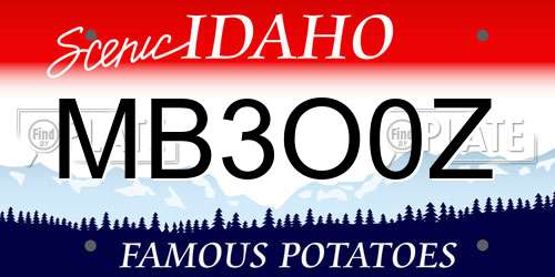 MB3O0Z Idaho License Plate