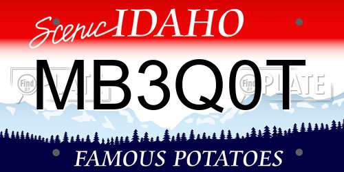 MB3Q0T Idaho License Plate