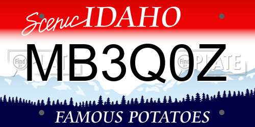 MB3Q0Z Idaho License Plate