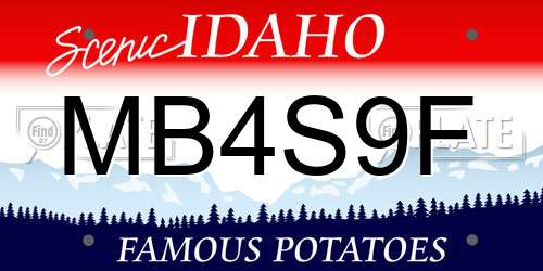 MB4S9F Idaho License Plate