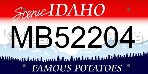 MB52204 Idaho License Plate