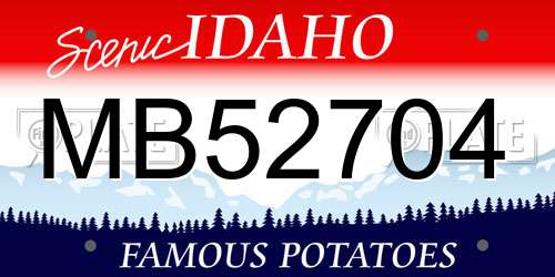 MB52704 Idaho License Plate