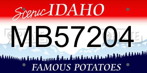 MB57204 Idaho License Plate