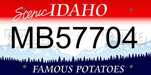 MB57704 Idaho License Plate