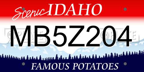MB5Z204 Idaho License Plate