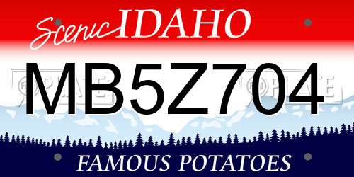 MB5Z704 Idaho License Plate
