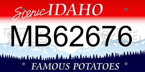 MB62676 Idaho License Plate