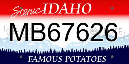 MB67626 Idaho License Plate