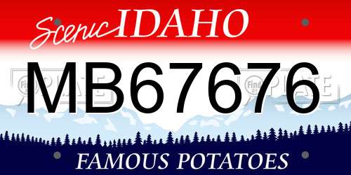 MB67676 Idaho License Plate
