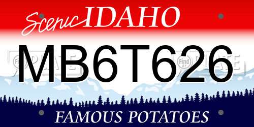 MB6T626 Idaho License Plate