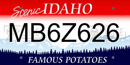 MB6Z626 Idaho License Plate