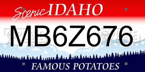 MB6Z676 Idaho License Plate