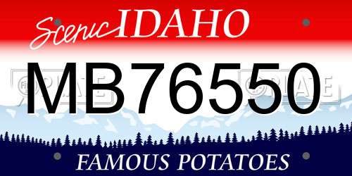 MB76550 Idaho License Plate
