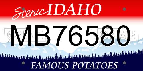 MB76580 Idaho License Plate