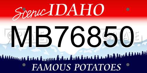 MB76850 Idaho License Plate