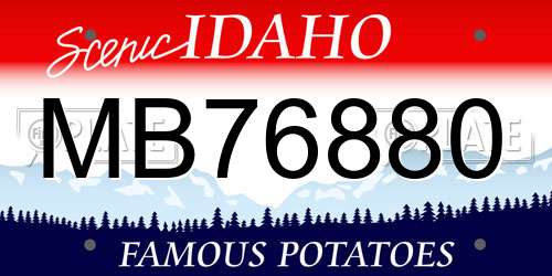 MB76880 Idaho License Plate