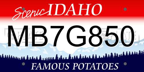 MB7G850 Idaho License Plate