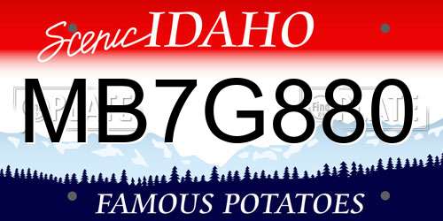 MB7G880 Idaho License Plate