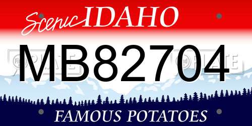 MB82704 Idaho License Plate
