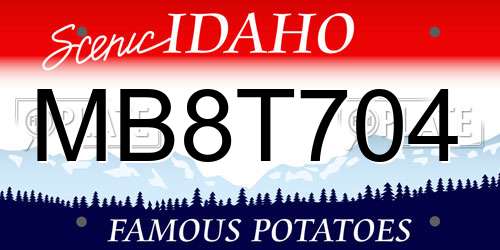 MB8T704 Idaho License Plate