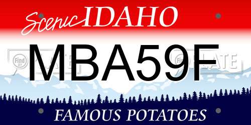 MBA59F Idaho License Plate