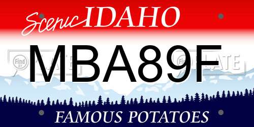 MBA89F Idaho License Plate