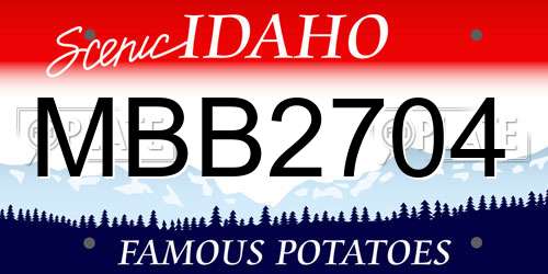 MBB2704 Idaho License Plate