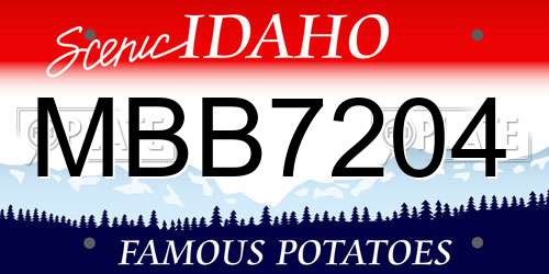 MBB7204 Idaho License Plate