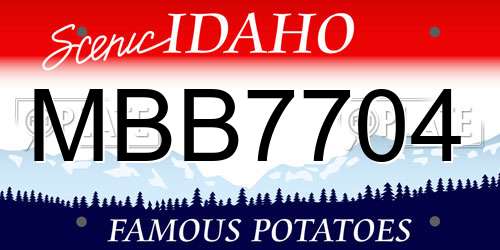 MBB7704 Idaho License Plate