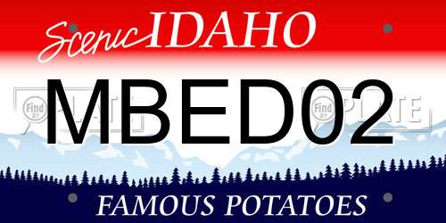 MBED02 Idaho License Plate