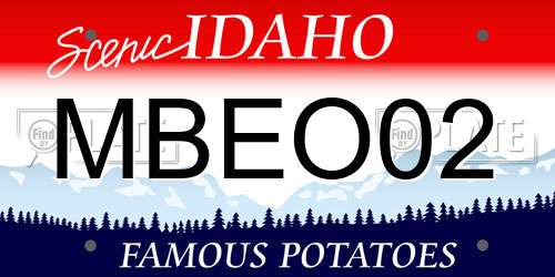 MBEO02 Idaho License Plate