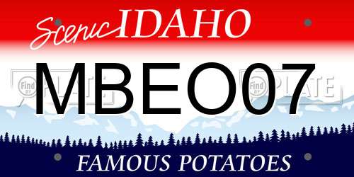 MBEO07 Idaho License Plate
