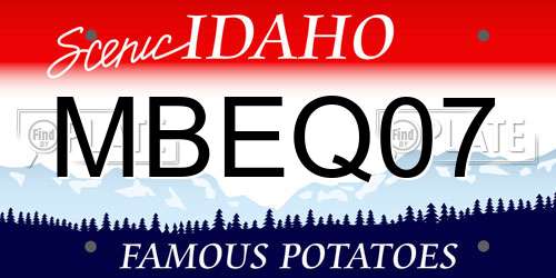 MBEQ07 Idaho License Plate