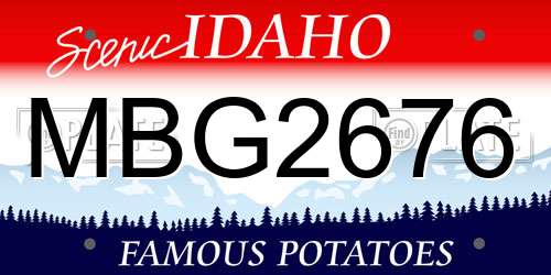 MBG2676 Idaho License Plate