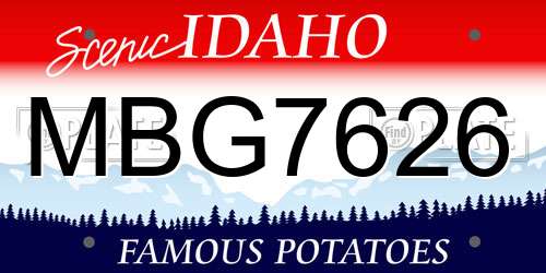 MBG7626 Idaho License Plate