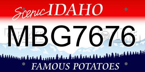 MBG7676 Idaho License Plate