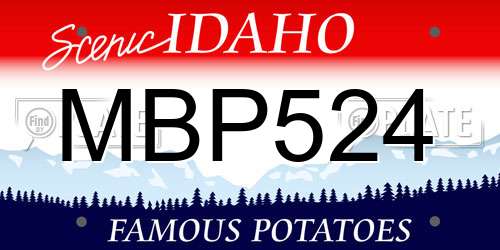 MBP524 Idaho License Plate