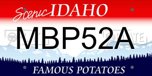 MBP52A Idaho License Plate
