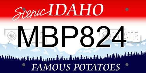 MBP824 Idaho License Plate