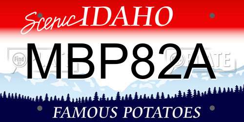 MBP82A Idaho License Plate