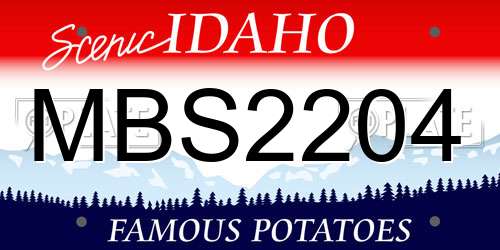 MBS2204 Idaho License Plate