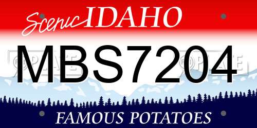 MBS7204 Idaho License Plate
