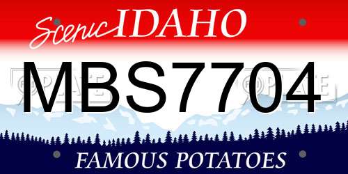 MBS7704 Idaho License Plate