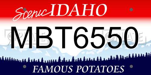 MBT6550 Idaho License Plate