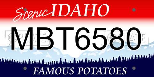 MBT6580 Idaho License Plate