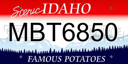 MBT6850 Idaho License Plate