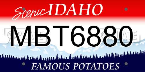 MBT6880 Idaho License Plate
