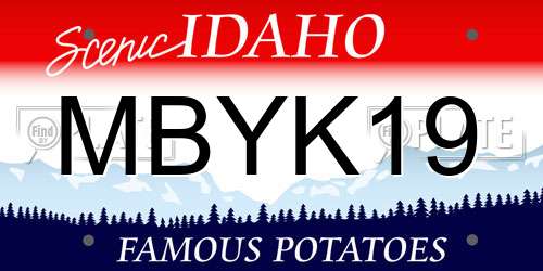 MBYK19 Idaho License Plate